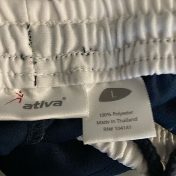 ATIVA, Women’s Athletic shorts, Sz L, Blue &white‎ - Picture 8 of 14